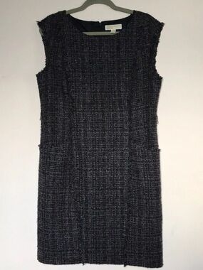 Michael Kors purple black tweed sheath dress 14